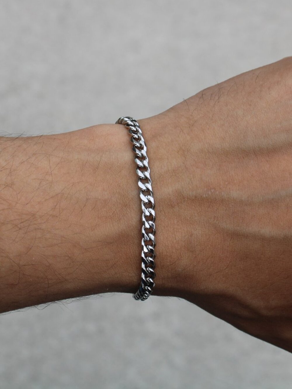 5mm Cuban Link Bracelet 7 / 8 Inch Stainless Steel